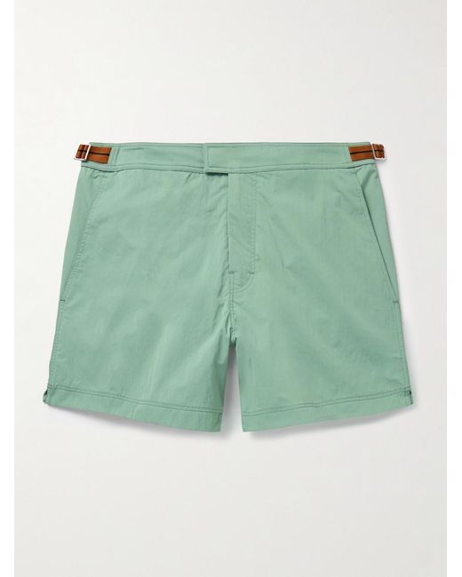 Zegna Green Straight-Leg Mid-Length Swim Shorts for men