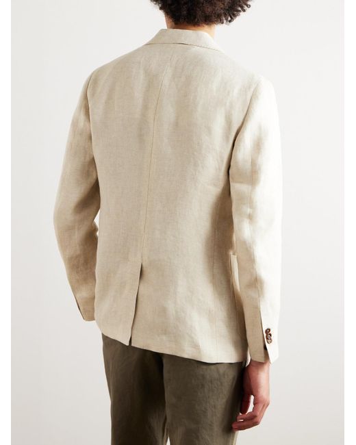 Incotex Natural Montedoro Slim-fit Unstructured Linen Blazer for men