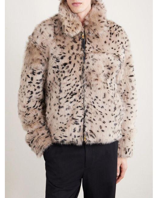 Amiri Natural Leather-trimmed Plush Jacket for men