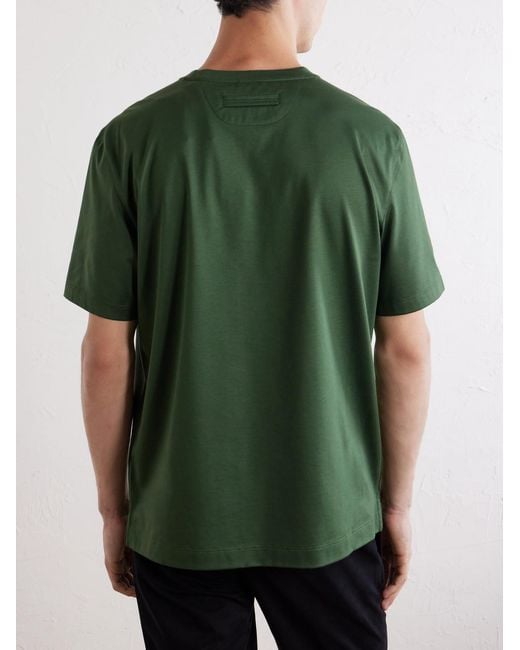 Zegna Green Cotton-Jersey T-Shirt for men