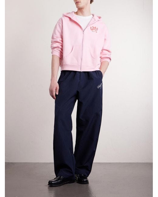 Willy Chavarria Pink Willy Ropita Logo-print Cotton-jersey Zip-up Hoodie for men
