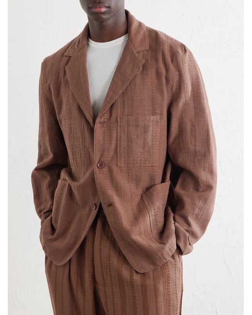Kardo Brown Somesh Cotton-Jacquard Suit Jacket for men