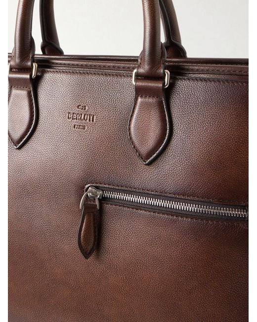 Berluti Brown Un Jour Leather Briefcase for men