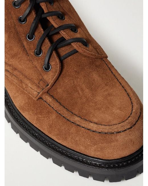 Yuketen Brown Salvia Padded Leather-Trimmed Suede Boots for men