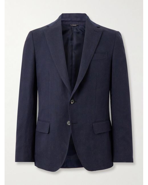 Loro Piana Blue Torino Linen Suit Jacket for men