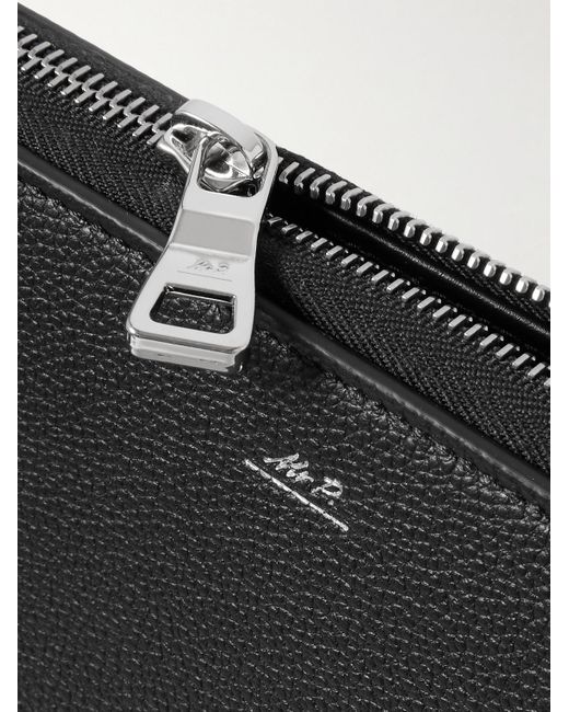 Mr P. Black Full-Grain Leather Pouch for men