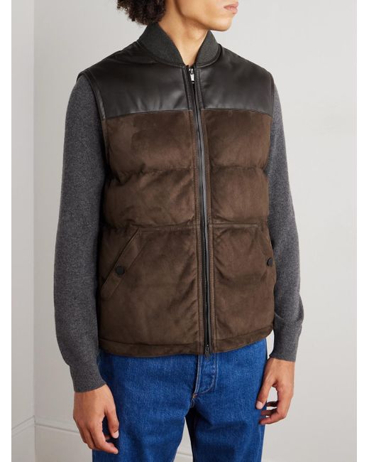 Piumino Smanicato di Brioni in Brown da Uomo