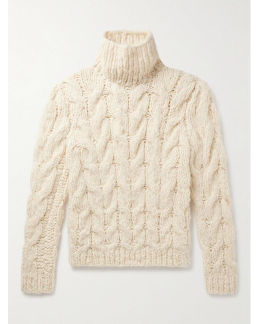 Gabriela Hearst Natural Ray Cable-knit Welfat Cashmere Rollneck Sweater for men