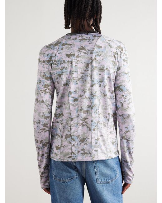 Acne White Elway Camouflage-Print Jersey T-Shirt for men