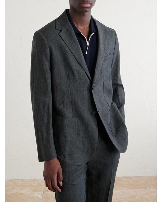 Sunspel Gray Linen Suit Jacket for men