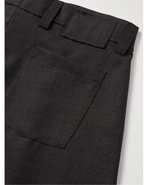 mfpen Black Wide-leg Pleated Upcycled Wool Shorts for men