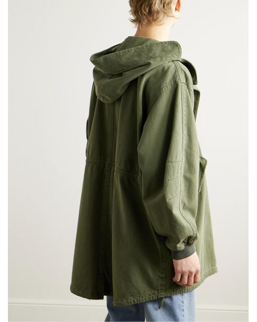 The Row Kemet Oversized-Kapuzenjacke aus Baumwoll-Canvas in Green für Herren