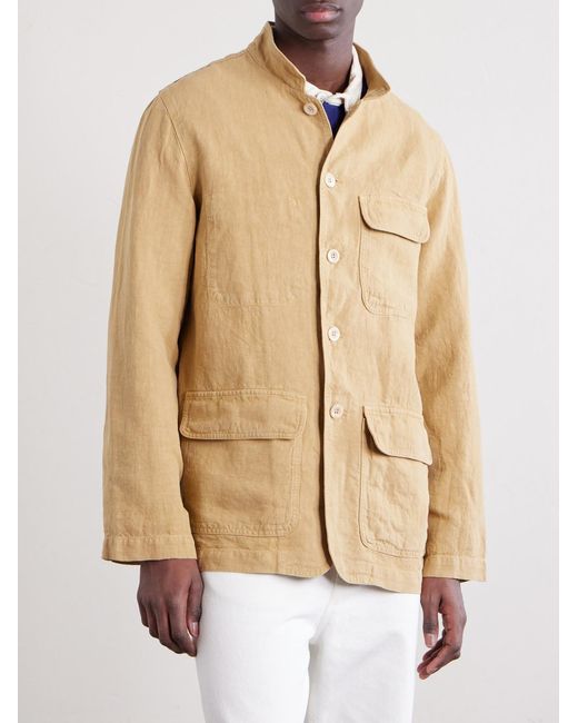 Drake's Natural Linen-Canvas Jacket for men