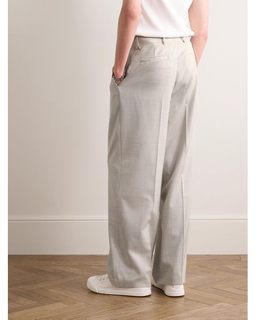 Givenchy White Wide-leg Wool Trousers for men