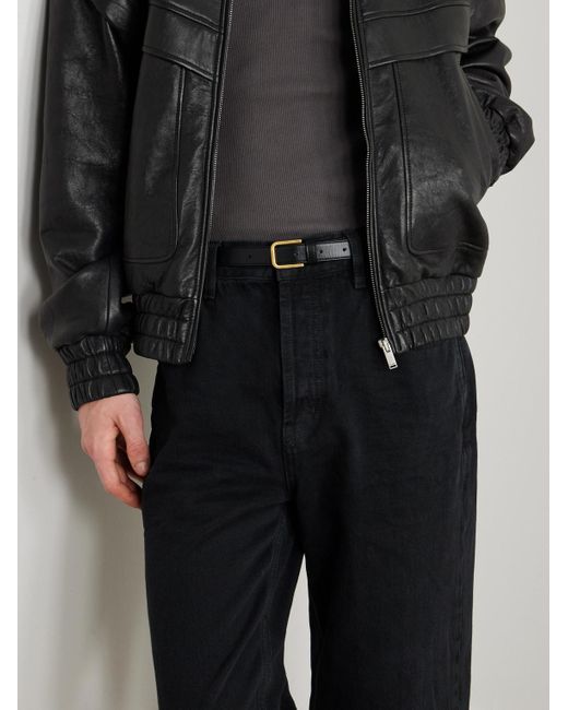 Saint Laurent Black Leather Belt for men