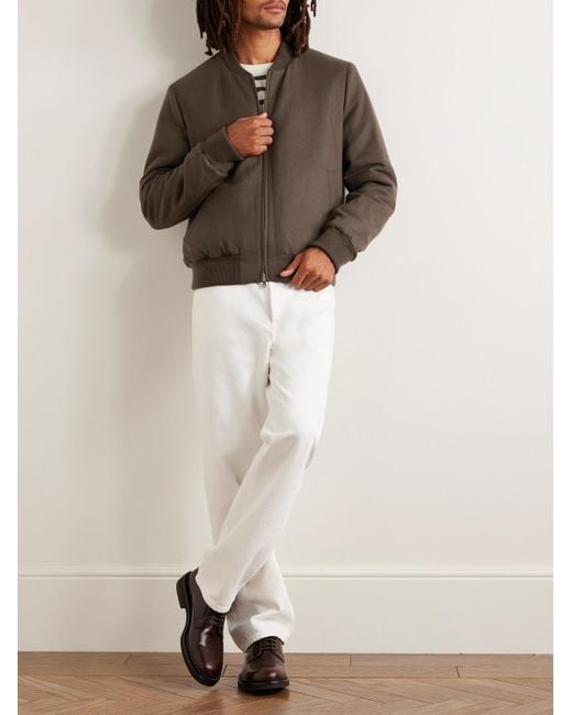 Mr P. Brown Padded Cashmere-Blend Bomber Jacket for men
