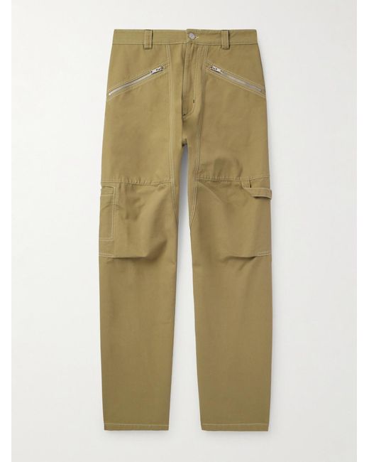 Isabel Marant Natural Farker Straight-Leg Cotton-Canvas Trousers for men