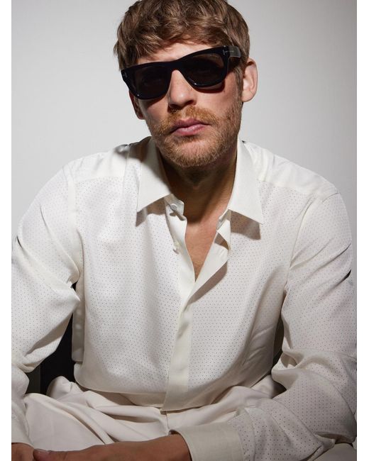 Tom Ford Black Marshall Rectangular-Frame Acetate Sunglasses for men