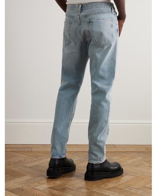 Agolde Blue Curtis Slim-Fit Straight-Leg Distressed Jeans for men
