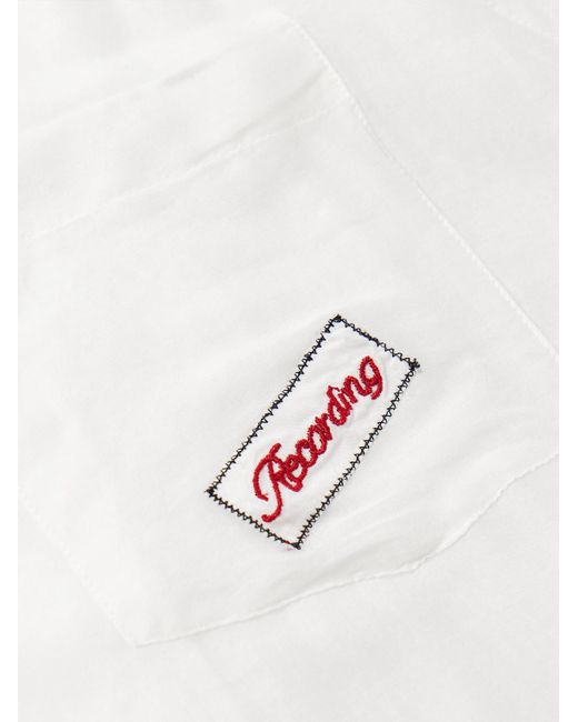 On Air Convertible-Collar Embroidered Cotton And Silk-Blend Voile Shirt di Bode in White da Uomo