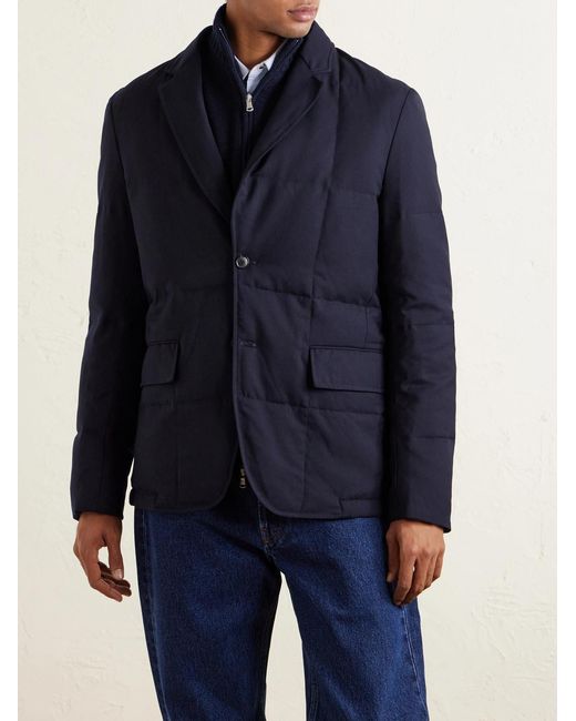 Paul Smith Blue Quilted Wool-twill Down Blazer for men