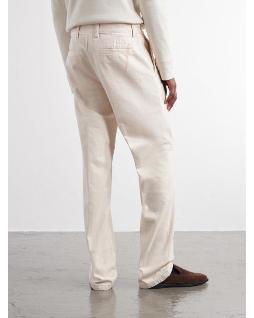 Fortela White Maine Straight-Leg Trousers for men