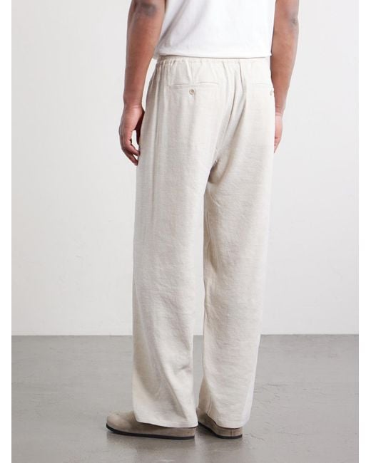 A Kind Of Guise White Samurai Straight-leg Linen And Silk-blend Drawstring Trousers for men