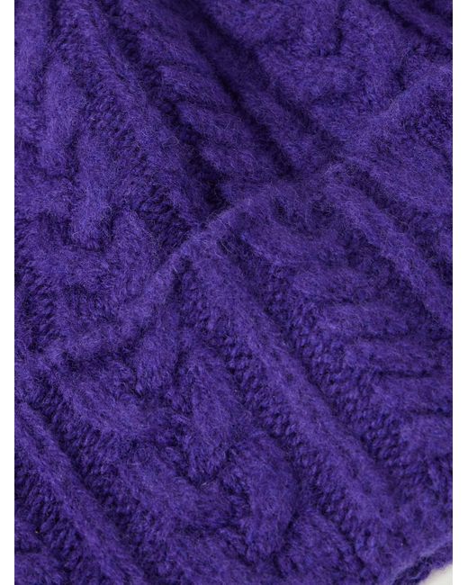Howlin' By Morrison Purple Cable-knit Wool Beanie for men
