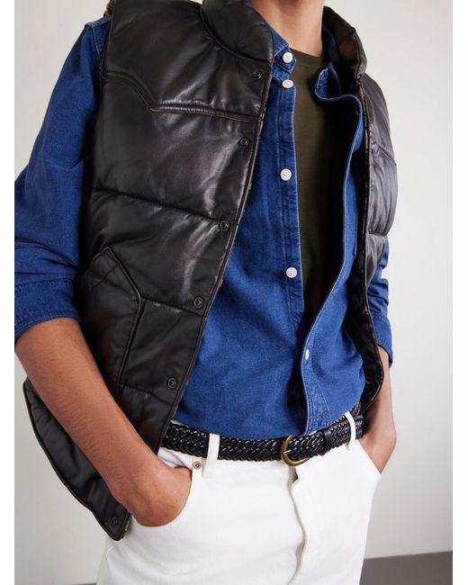RRL Blue Button-down Collar Cotton Oxford Shirt for men