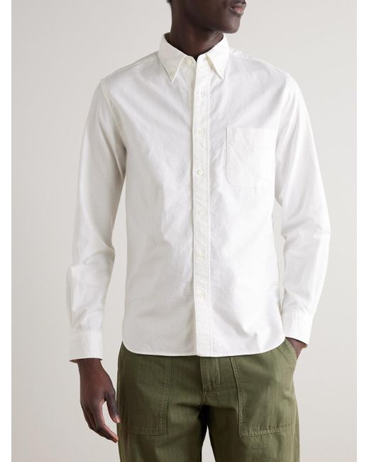 Beams Plus Natural Button-Down Collar Cotton Oxford Shirt for men
