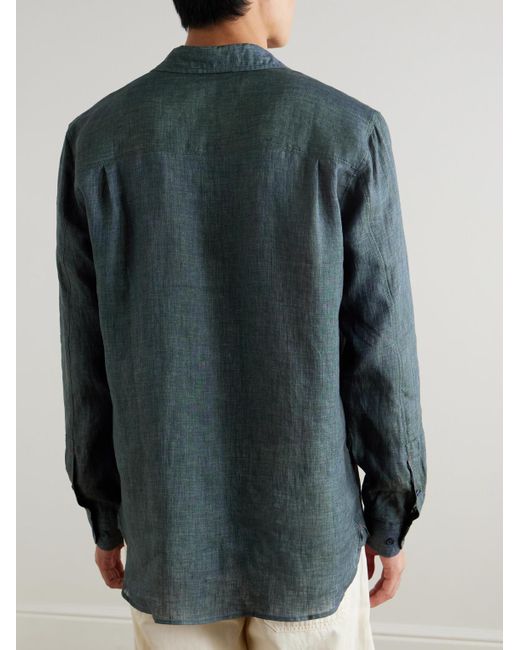 Orlebar Brown Blue Justin Linen Shirt for men