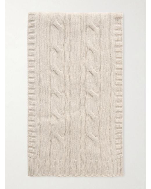 John Smedley Natural Wooton Cable-knit Recycled-cashmere And Merino Wool-blend Scarf for men