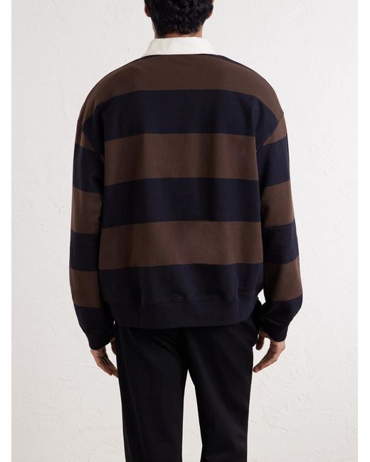 NN07 Blue David 30043 Striped Organic Cotton Polo Shirt for men