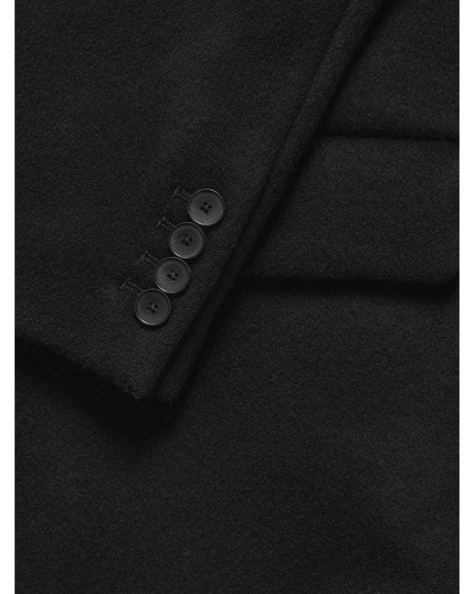 Wool And Cashmere-Blend Coat di Mr P. in Black da Uomo