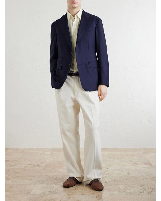 Dunhill Blue Cavendish 170S Wool Blazer for men