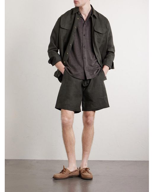 Mr P. Green Camp-Collar Linen Shirt for men
