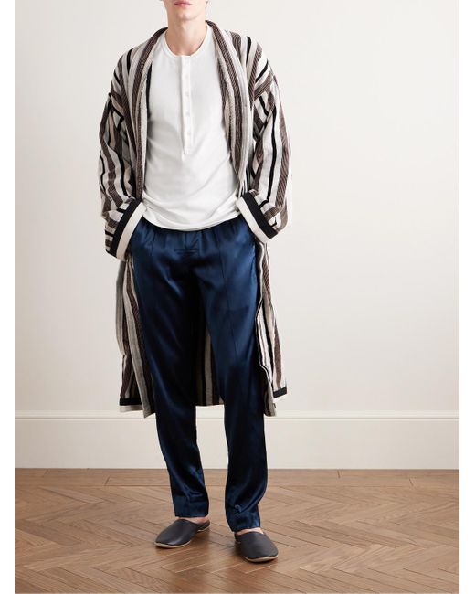 Tom Ford White Stretch-Cotton Jersey Henley Pyjama T-Shirt for men