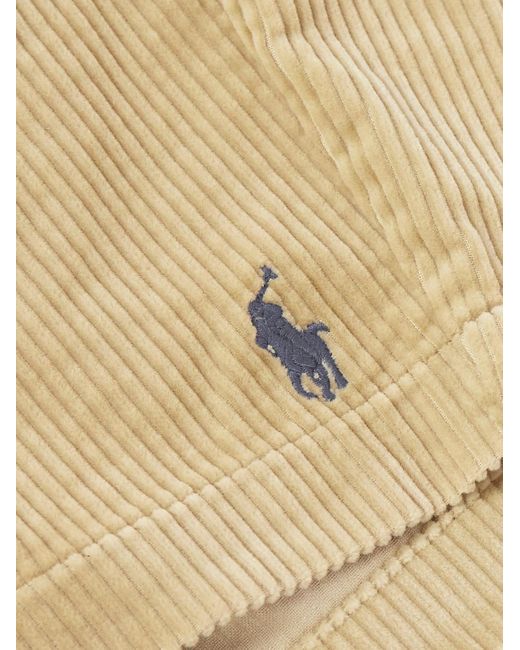 Polo Ralph Lauren Natural Prepster Straight-leg Logo-embroidered Cotton-corduroy Drawstring Shorts for men