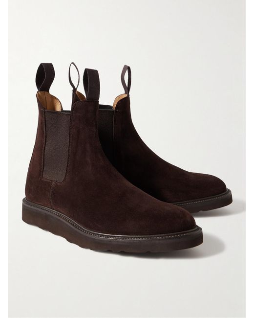 Tricker's Brown Gigio Suede Chelsea Boots for men