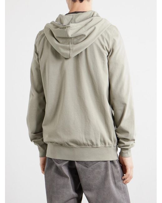 Rick Owens Natural Gimp Cotton-Jersey Zip-Up Hoodie for men