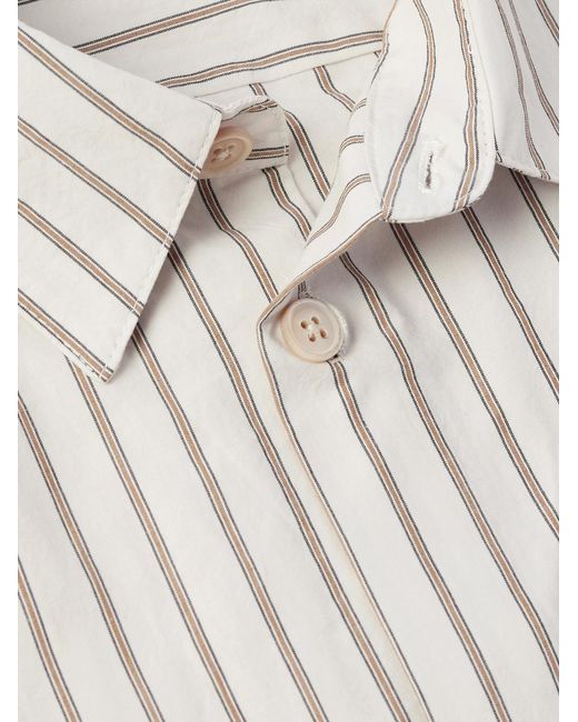 A Kind Of Guise White Striped Cotton-Poplin Shirt for men