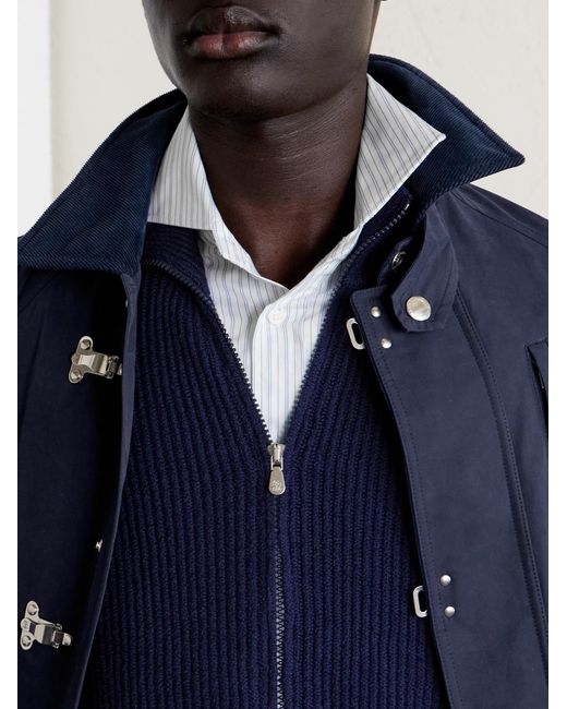 Brunello Cucinelli White Striped Cotton-Poplin Shirt for men