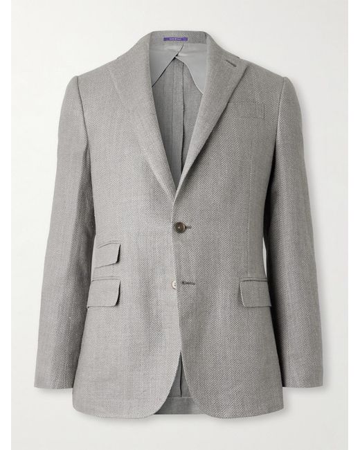 Ralph Lauren Gray Kent Herringbone Linen for men
