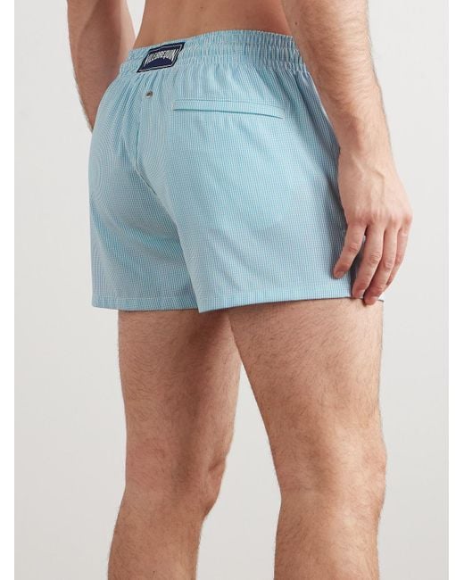 Vilebrequin Blue Milton Slim-Fit Short-Length Striped Wool-Blend Swim Shorts for men