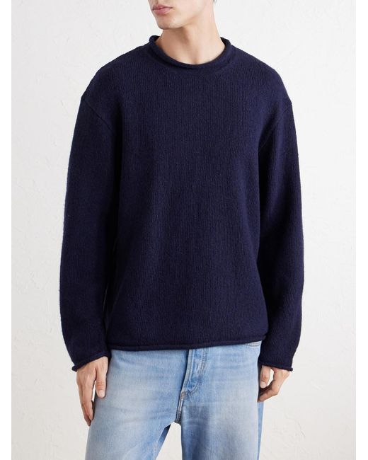 Folk Blue Slouch Wool-blend Sweater for men