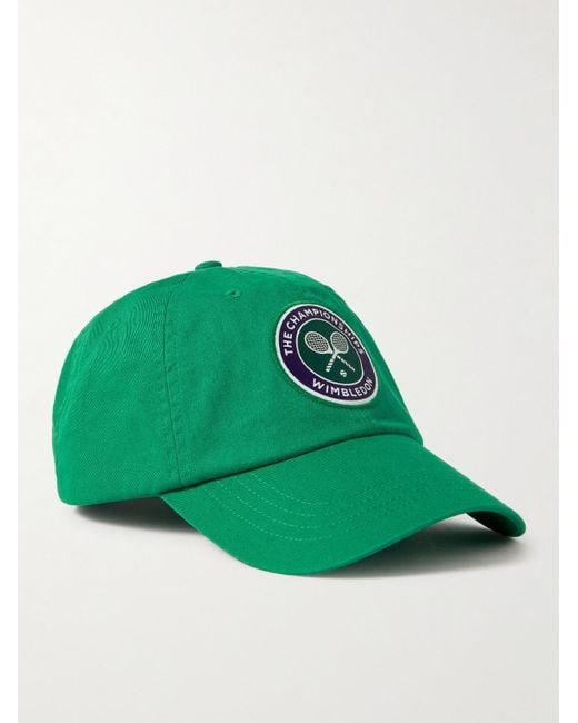 Wimbledon Appliquéd Cotton-Twill Baseball Cap di Polo Ralph Lauren in Green da Uomo