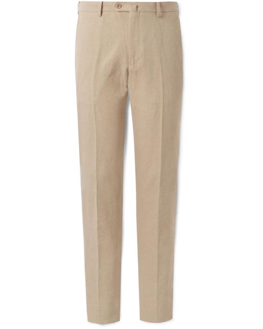 Loro Piana Natural Straight-leg Linen-twill Trousers for men