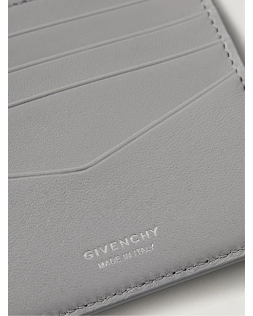Givenchy Gray Appliquéd Logo-embossed Leather Billfold Wallet for men