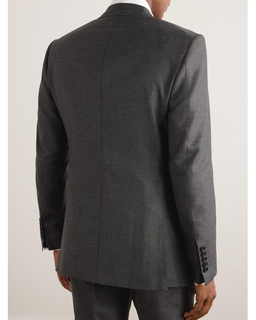 Tom Ford Black Shelton Wool, Mohair, Linen And Silk-Blend Suit Jacket for men