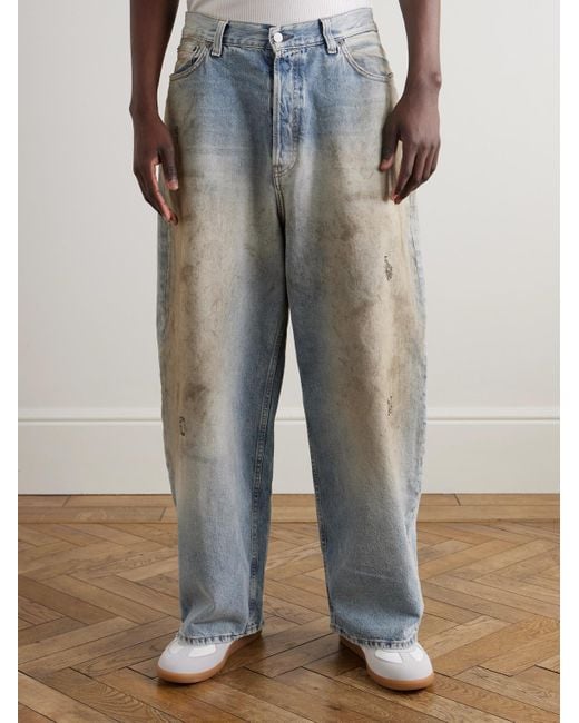 Acne Blue Straight-Leg Distressed Jeans for men